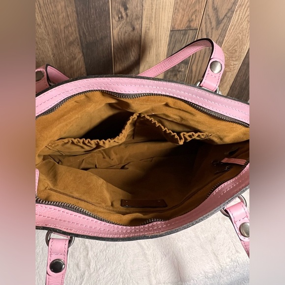 Patricia Nash Blush Pink Wavy Woven Embossed Leather Poppy Tote - Picture 6 of 8